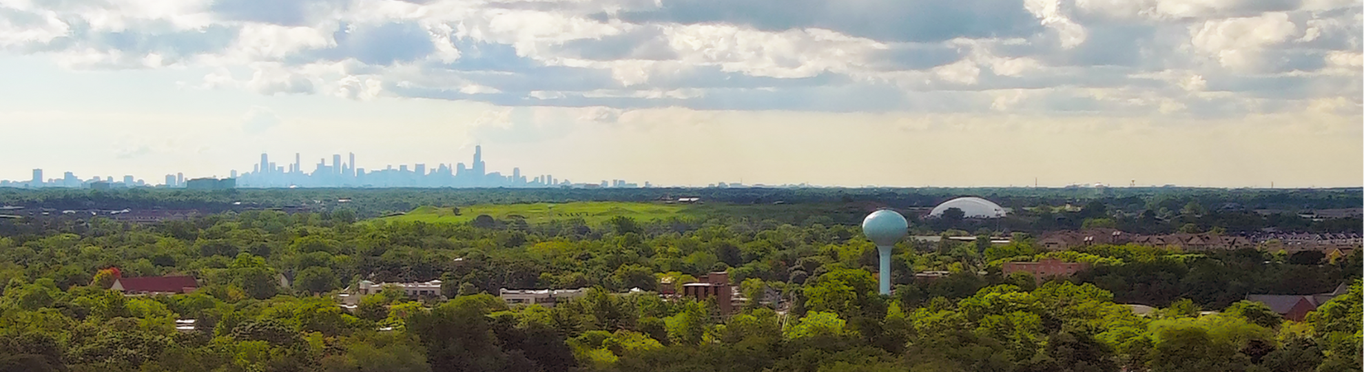 Image showing Northbrook from the air with Chicago in the background.